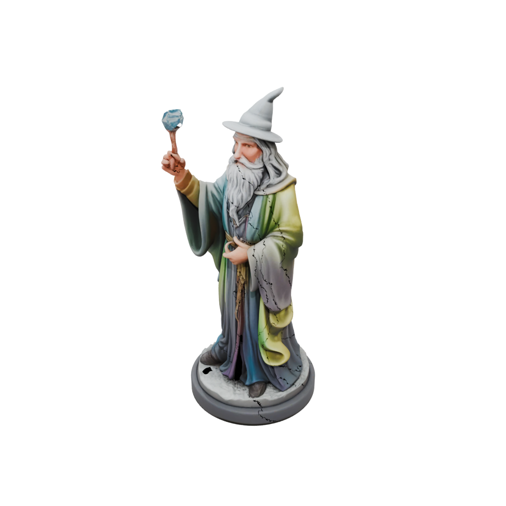 Neon Relief Wise Wizard Figure