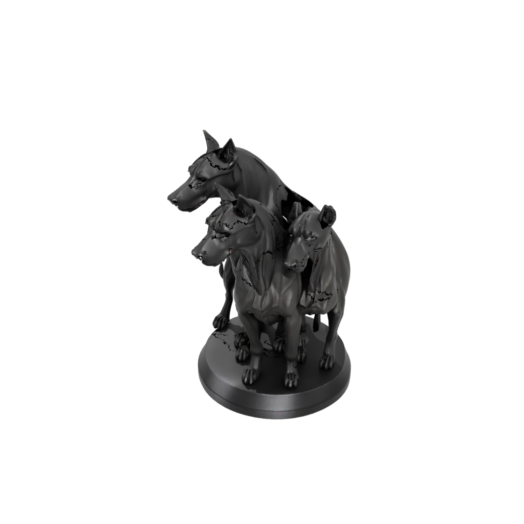 Obsidian Bust Cerberus Three-Headed Hound