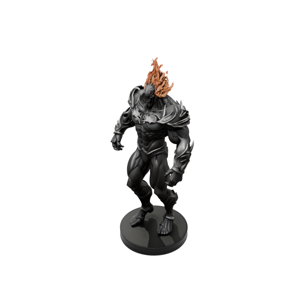 Obsidian Bust Fire Elemental Titan
