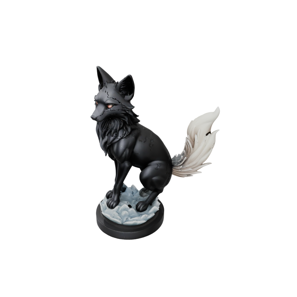 Obsidian Bust Kitsune Nine-Tail Fox