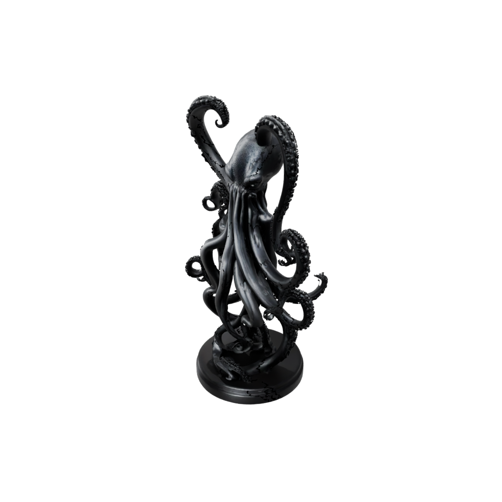 Obsidian Bust Kraken Tentacle Sculpture