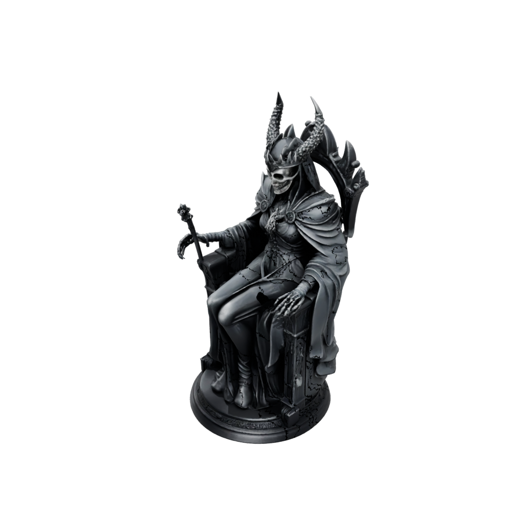 Obsidian Bust Lich On Throne