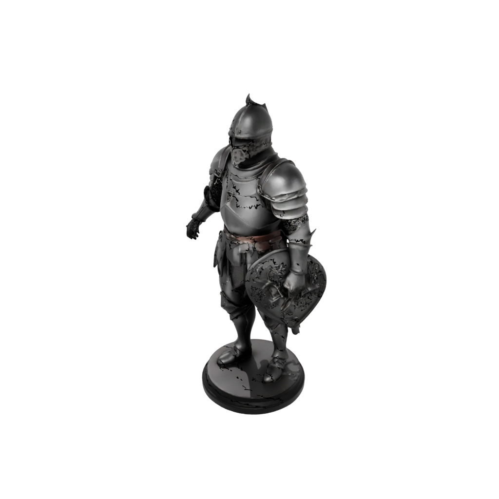 Obsidian Bust Medieval Knight Statue