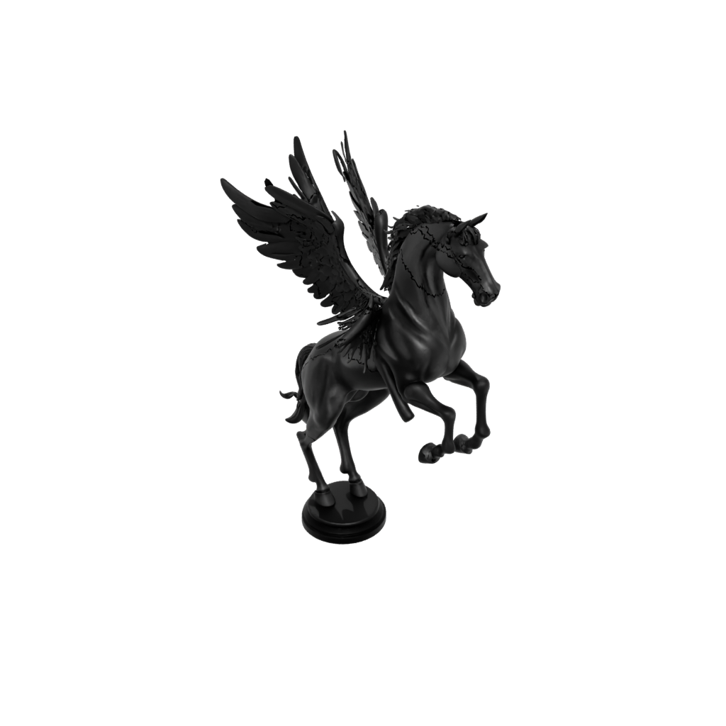 Obsidian Bust Pegasus Rearing