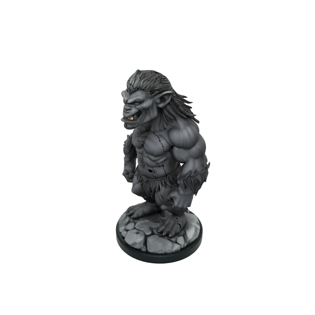 Obsidian Bust Rock Troll
