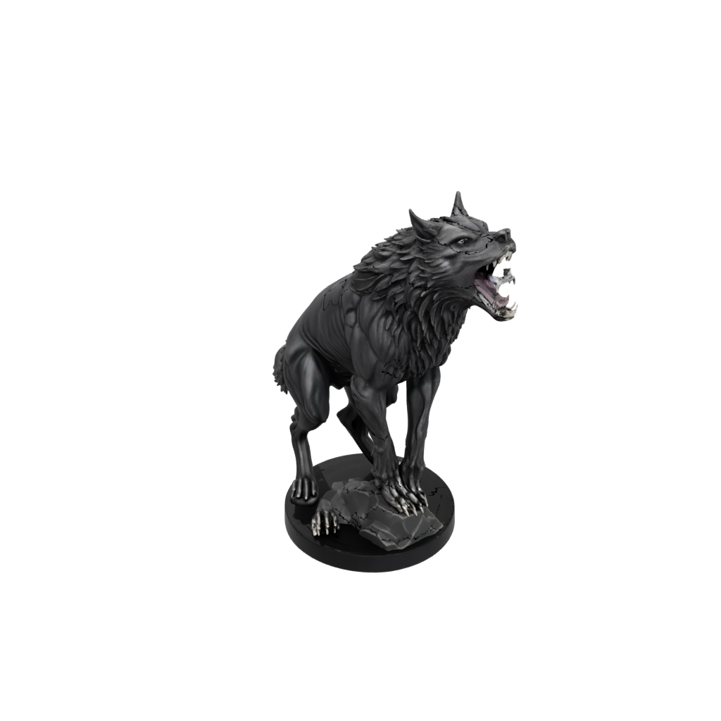 Obsidian Bust Werewolf Mid-Howl