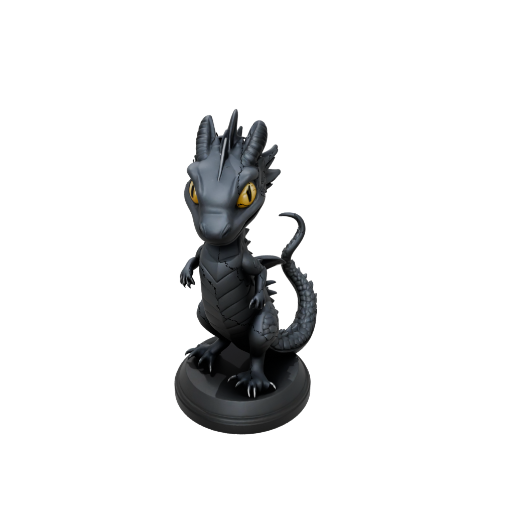 Obsidian Chibi Basilisk Serpent