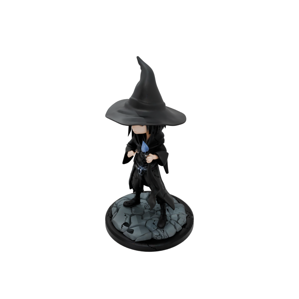 Obsidian Chibi Dark Sorcerer Figurine