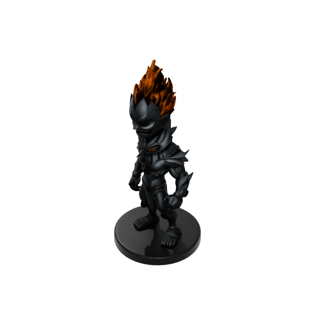 Obsidian Chibi Fire Elemental Titan