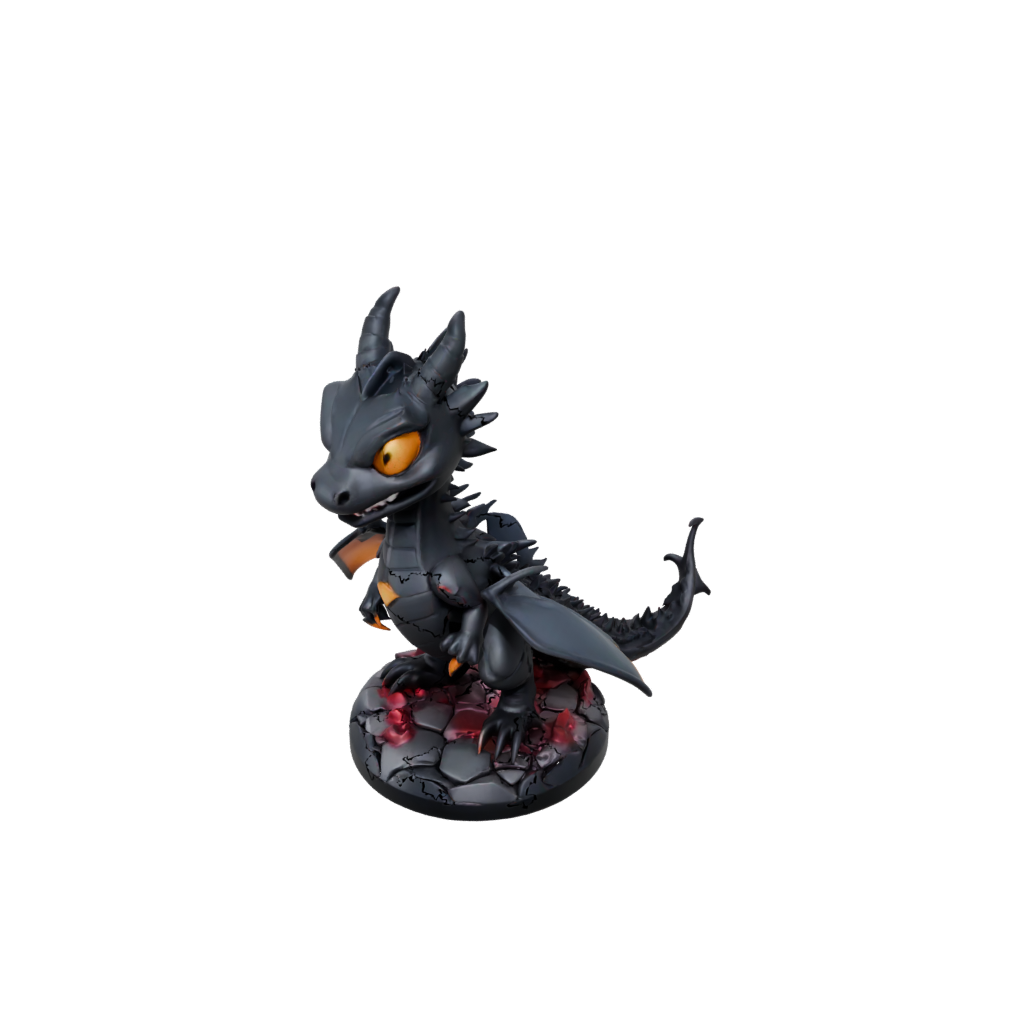 Obsidian Chibi Lava Drake