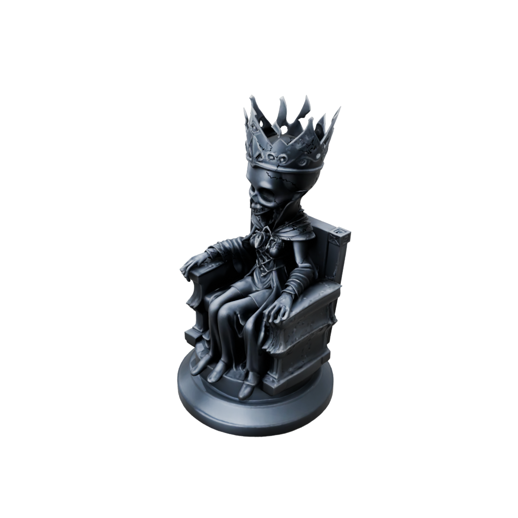 Obsidian Chibi Lich On Throne