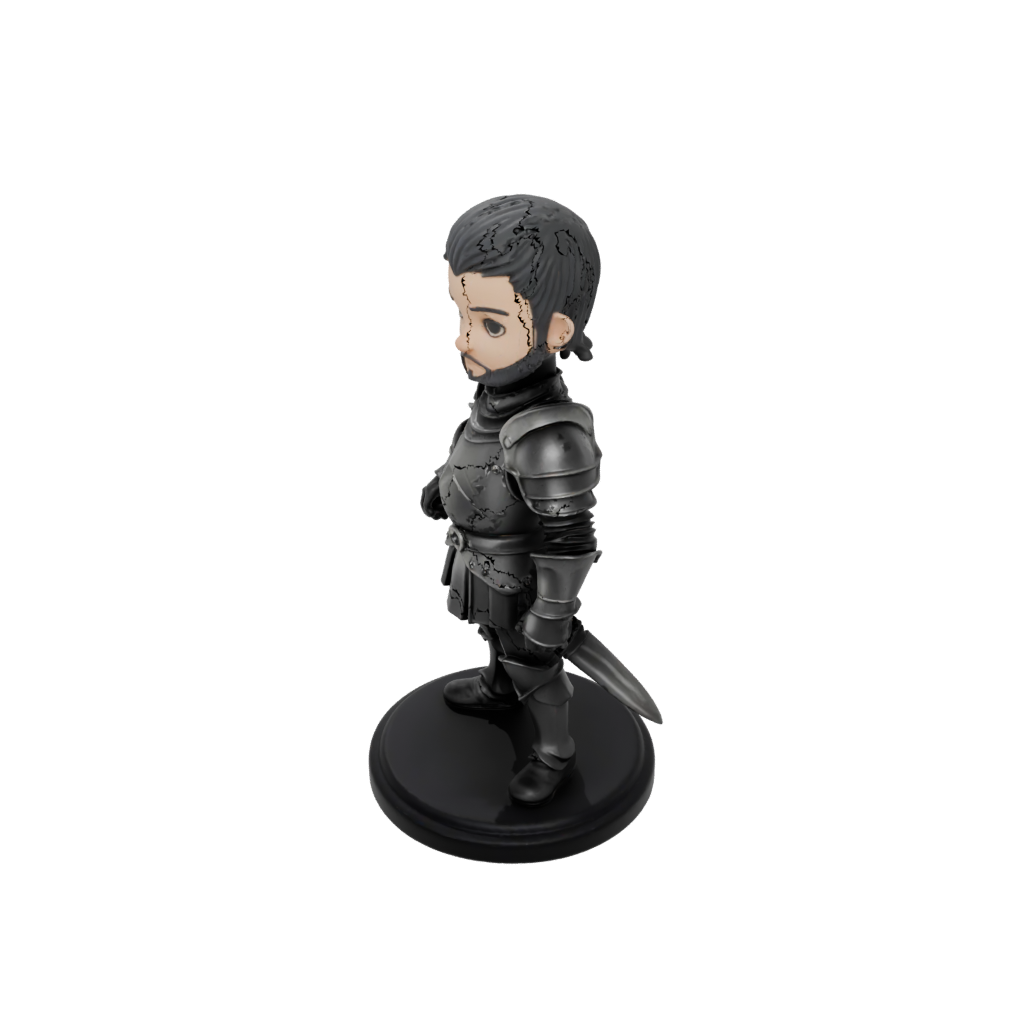 Obsidian Chibi Medieval Knight Statue