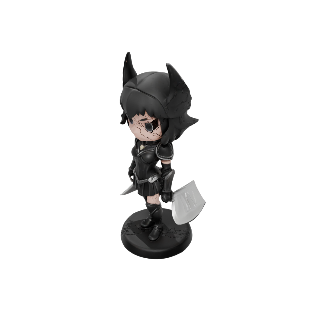 Obsidian Chibi Valkyrie Warrior Figure