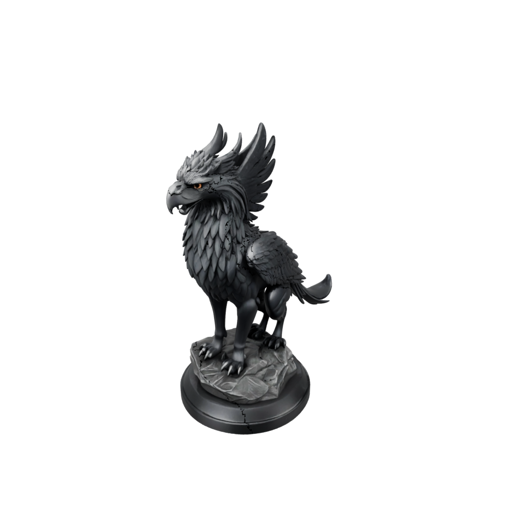 Obsidian Scene Griffin Statue