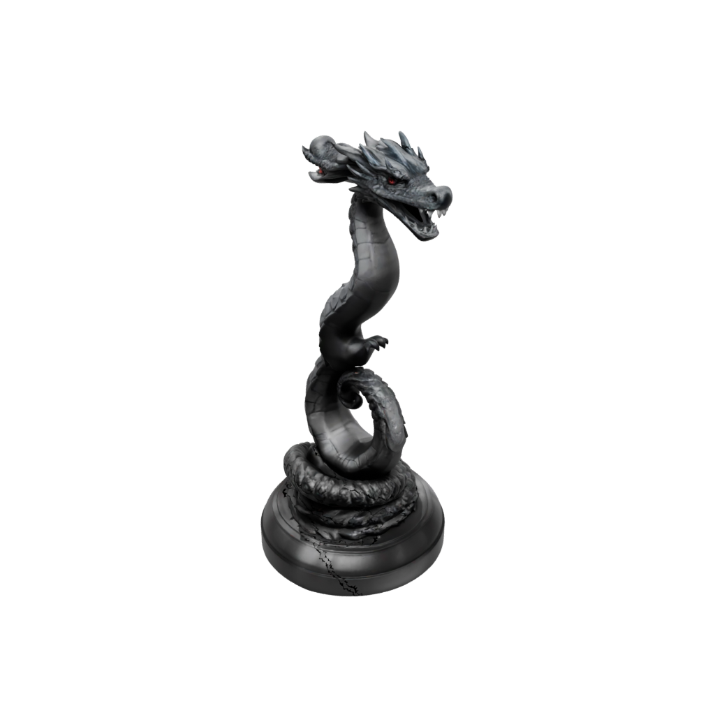 Obsidian Scene Sea Serpent Coiled Upright