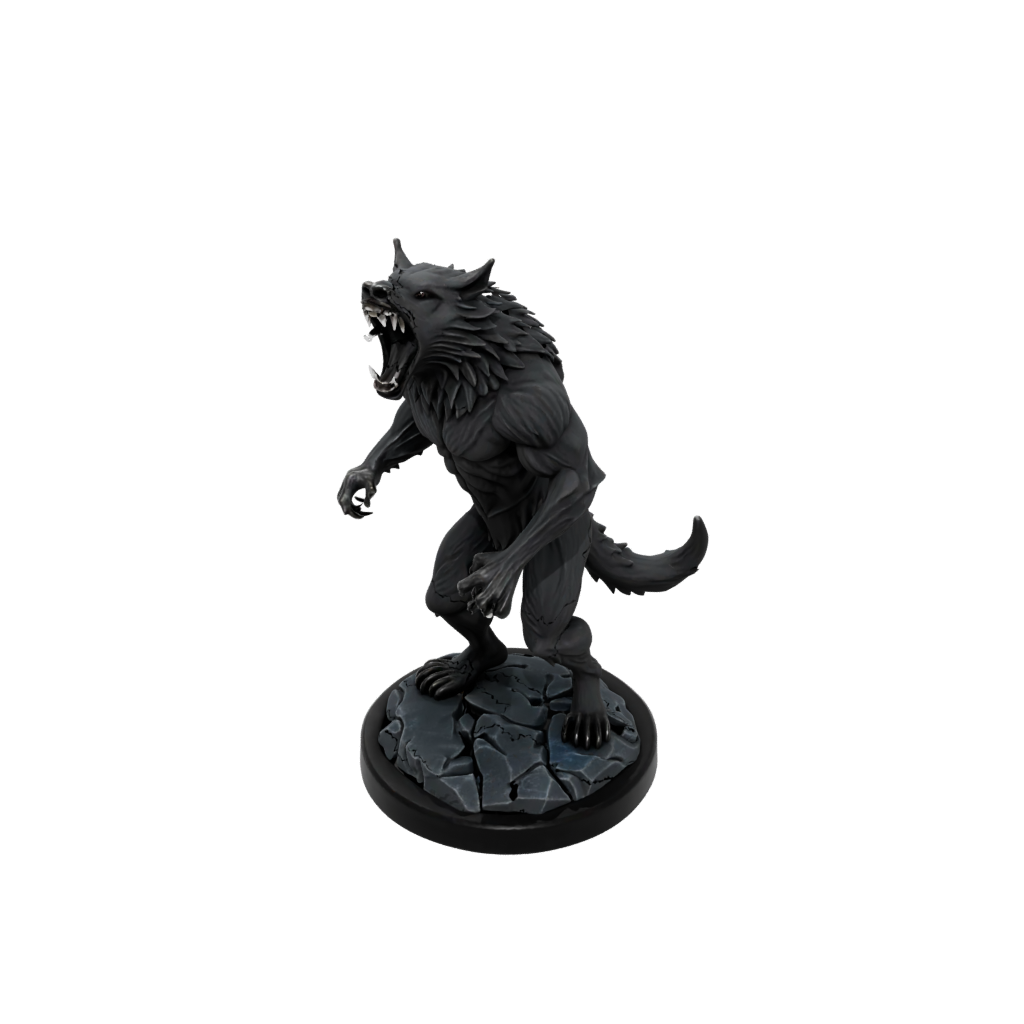 Obsidian Scene Werewolf Mid-Howl