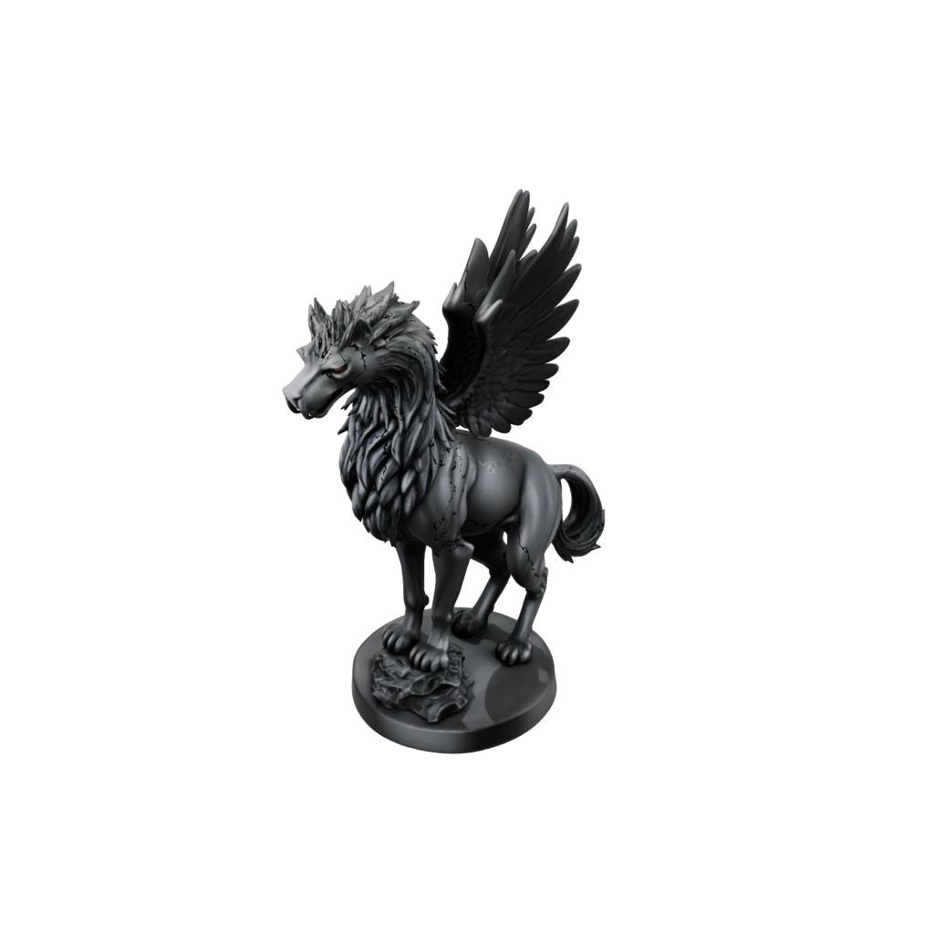 Obsidian Griffin Statue