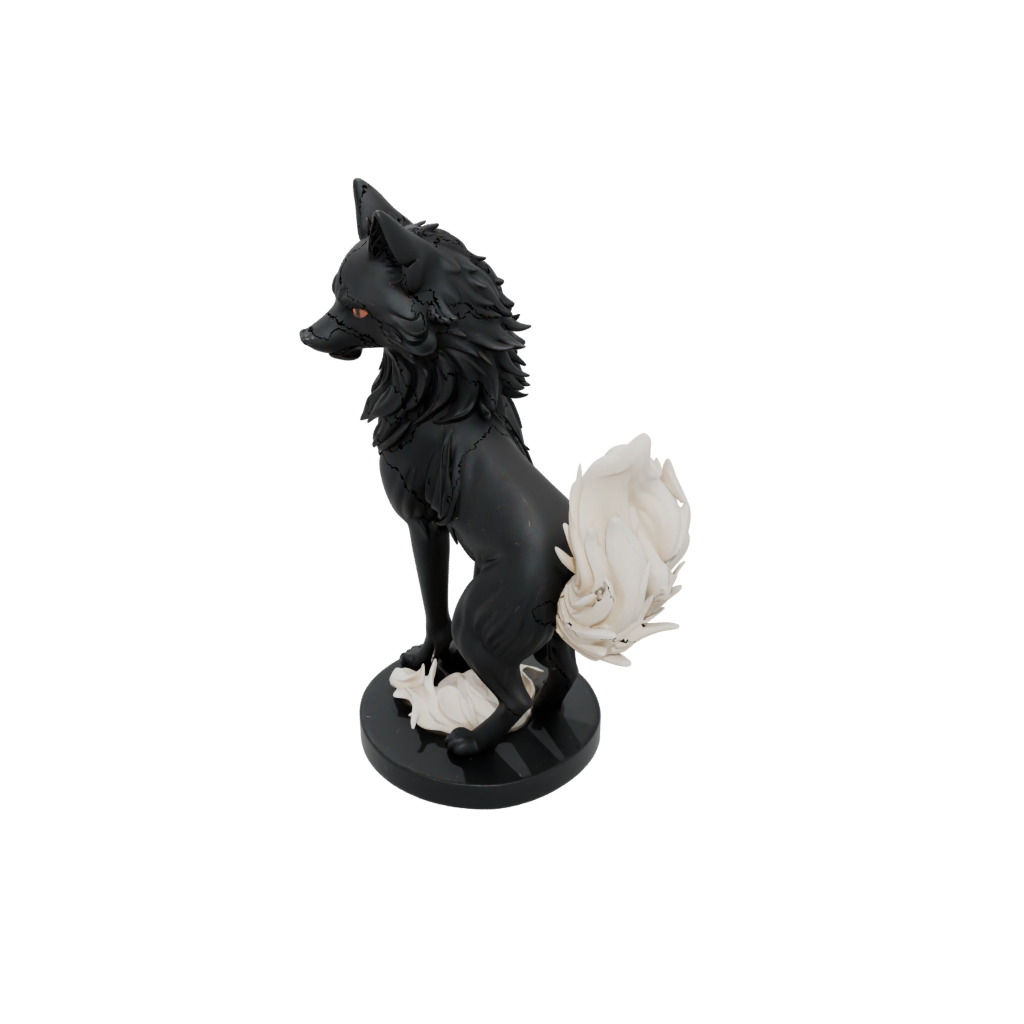 Obsidian Kitsune Nine-Tail Fox