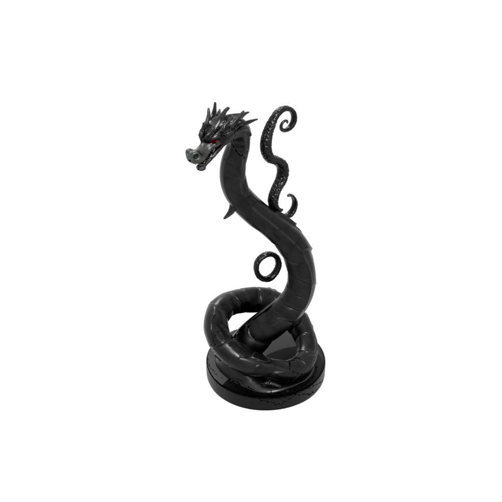 Obsidian Sea Serpent Coiled Upright