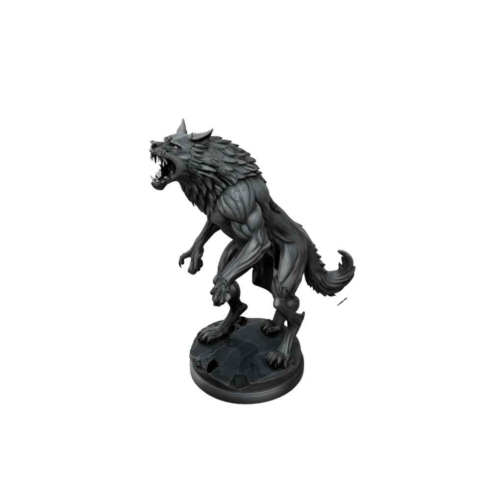 Obsidian Werewolf Mid-Howl