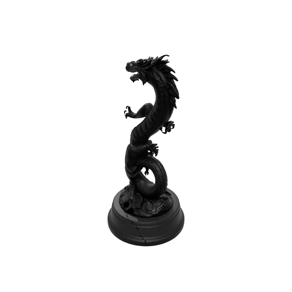 Obsidian Relief Basilisk Serpent