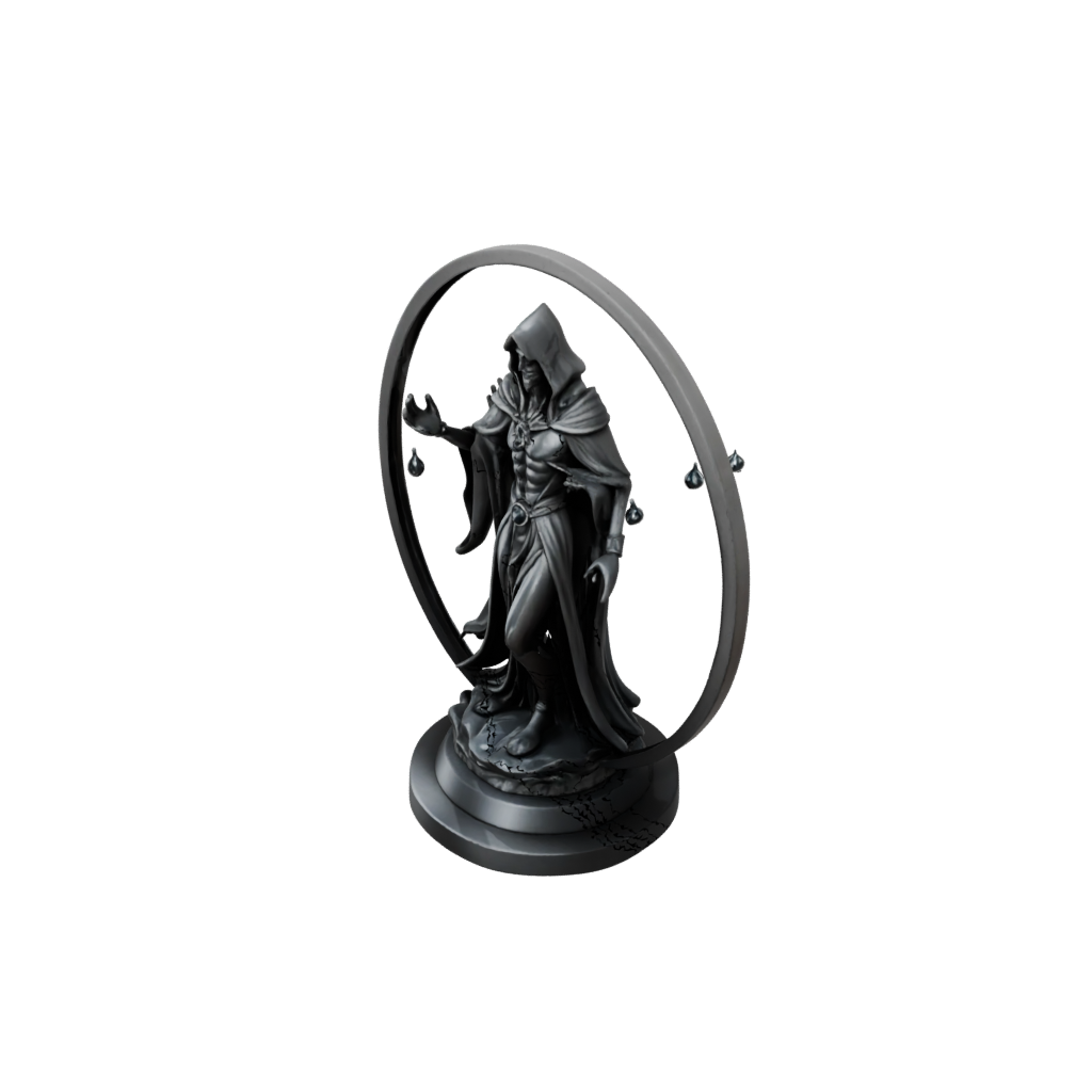 Obsidian Relief Dark Sorcerer Figurine