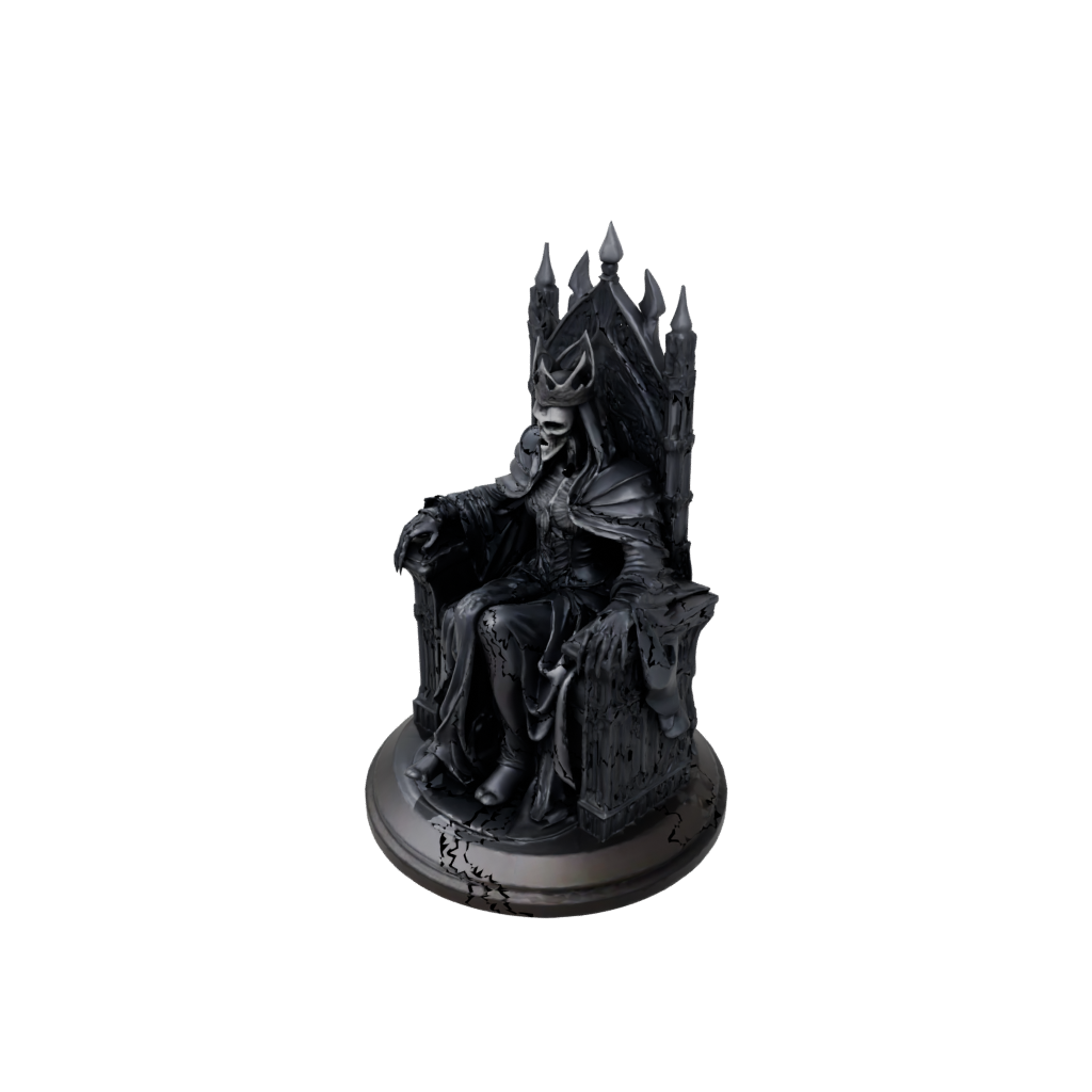 Obsidian Relief Lich On Throne