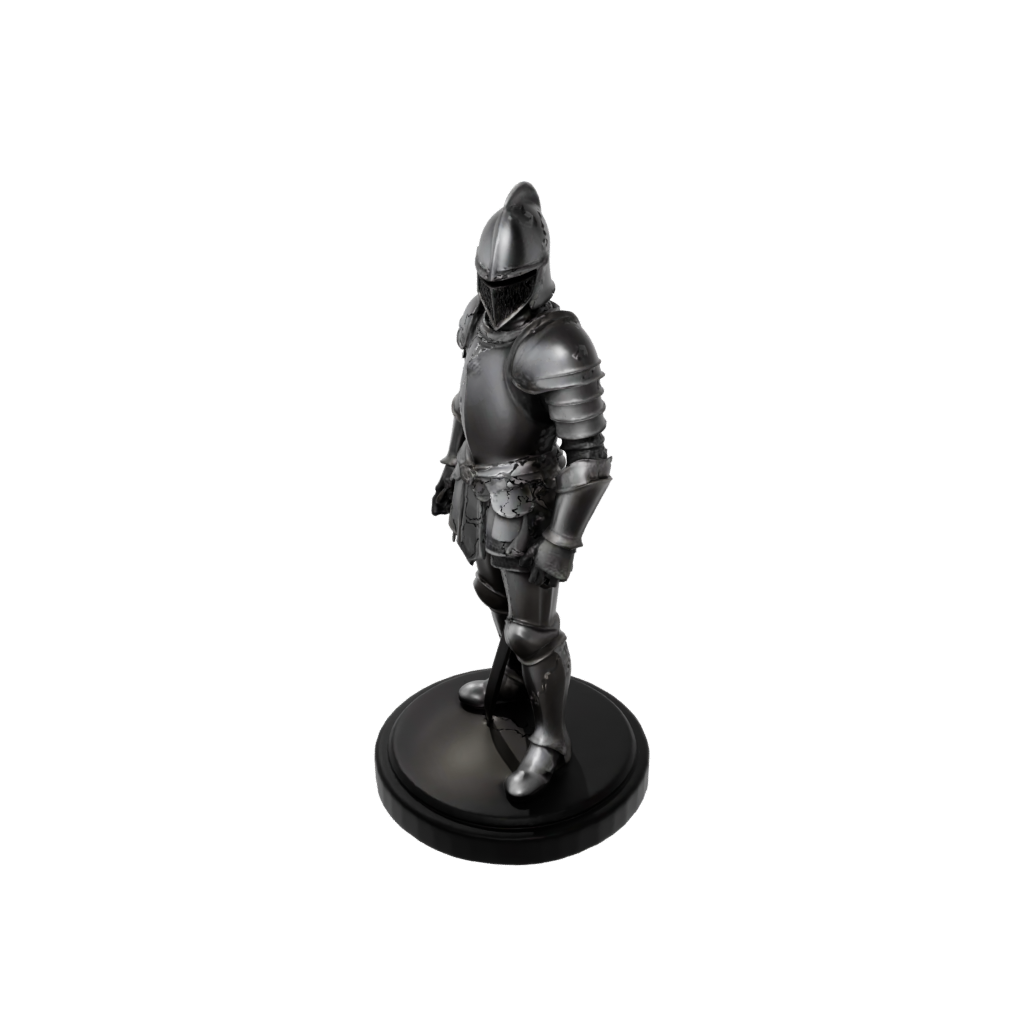 Obsidian Relief Medieval Knight Statue