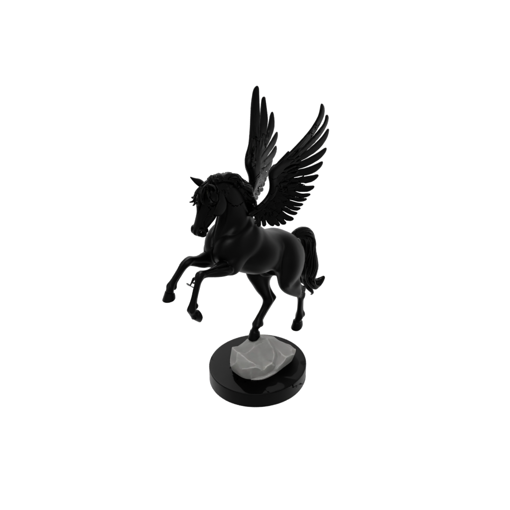 Obsidian Relief Pegasus Rearing