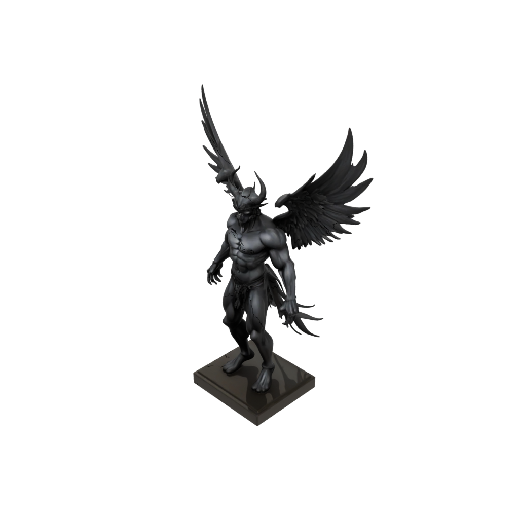 Obsidian Relief Winged Demon Lord