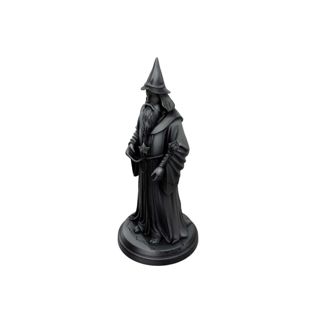 Obsidian Relief Wise Wizard Figure