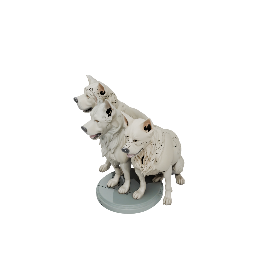 Pastel Bust Cerberus Three-Headed Hound