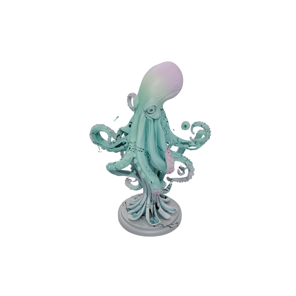 Pastel Bust Kraken Tentacle Sculpture