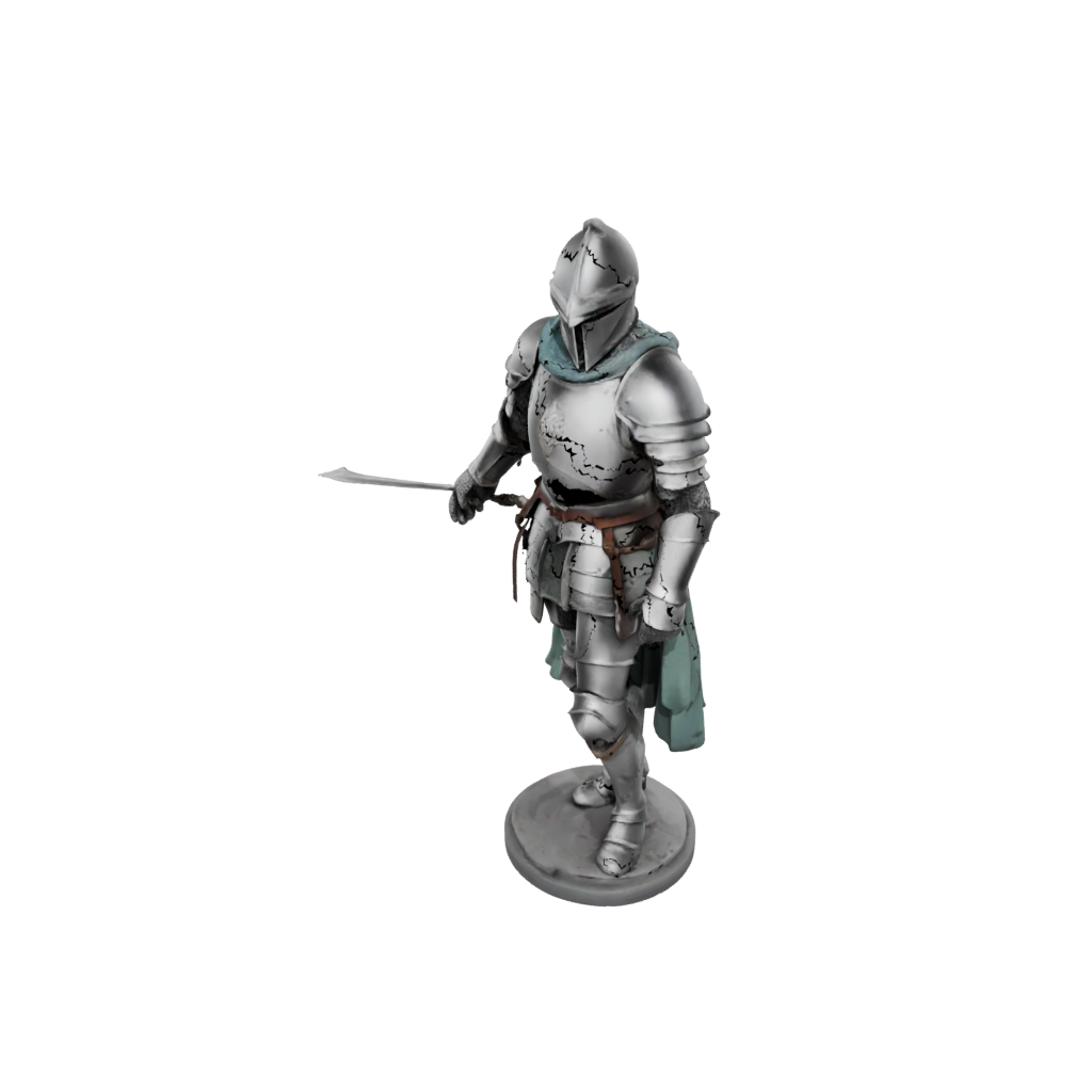 Pastel Bust Medieval Knight Statue