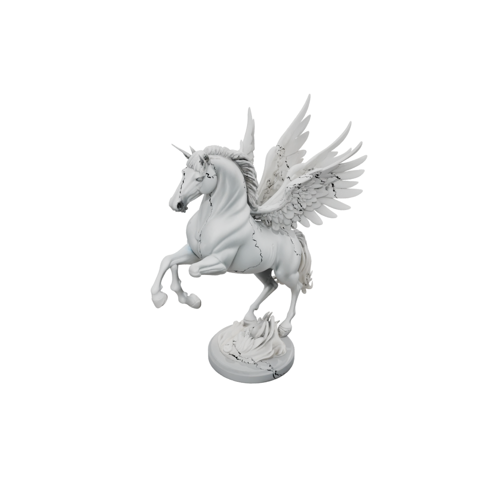 Pastel Bust Pegasus Rearing