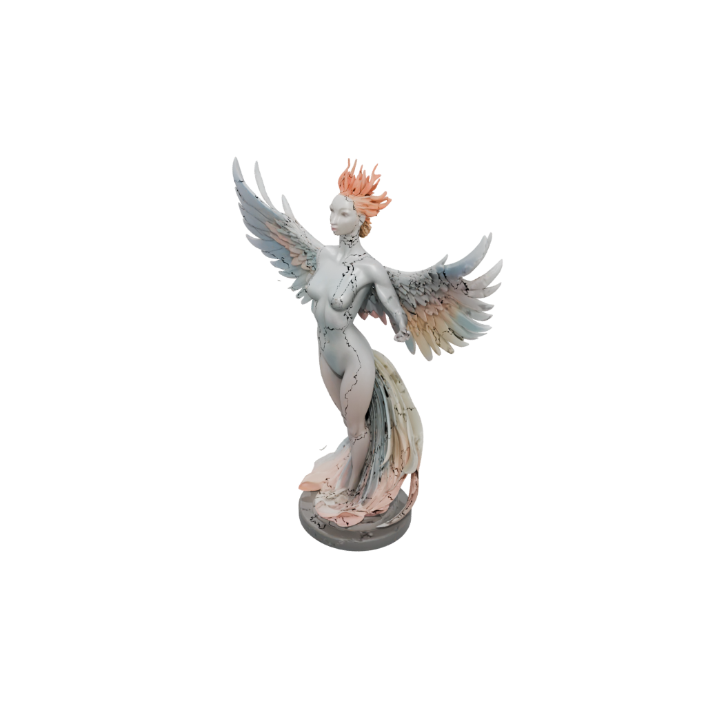 Pastel Bust Phoenix Rising Sculpture