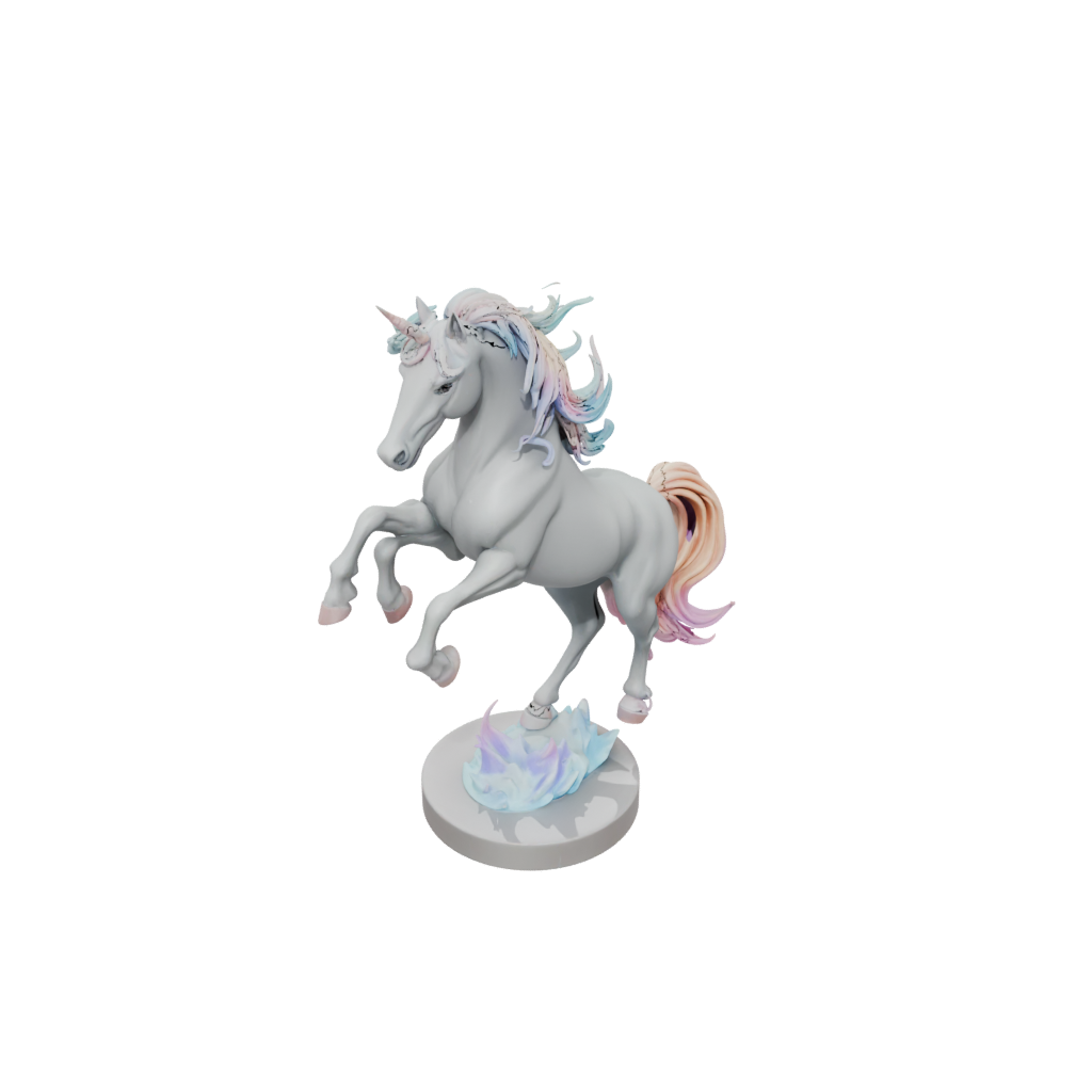Pastel Bust Unicorn Rearing Figure