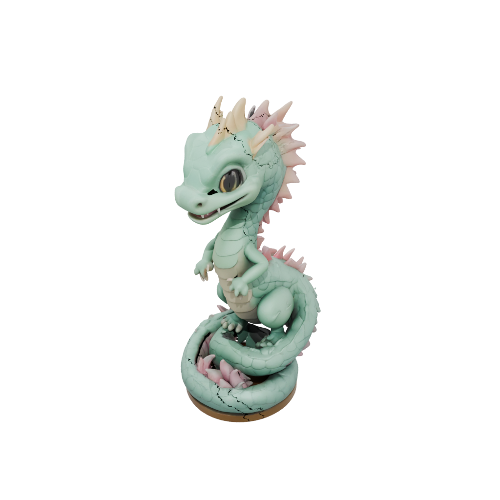 Pastel Chibi Basilisk Serpent