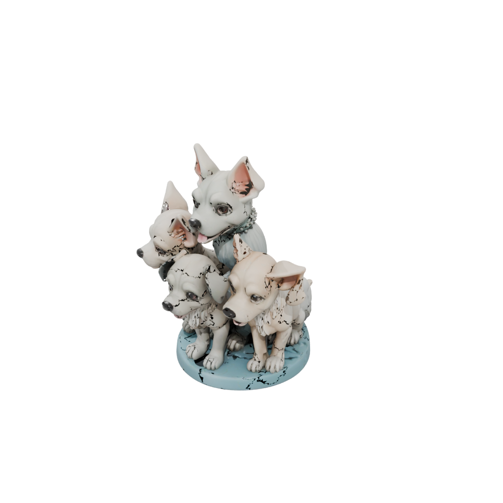 Pastel Chibi Cerberus Three-Headed Hound