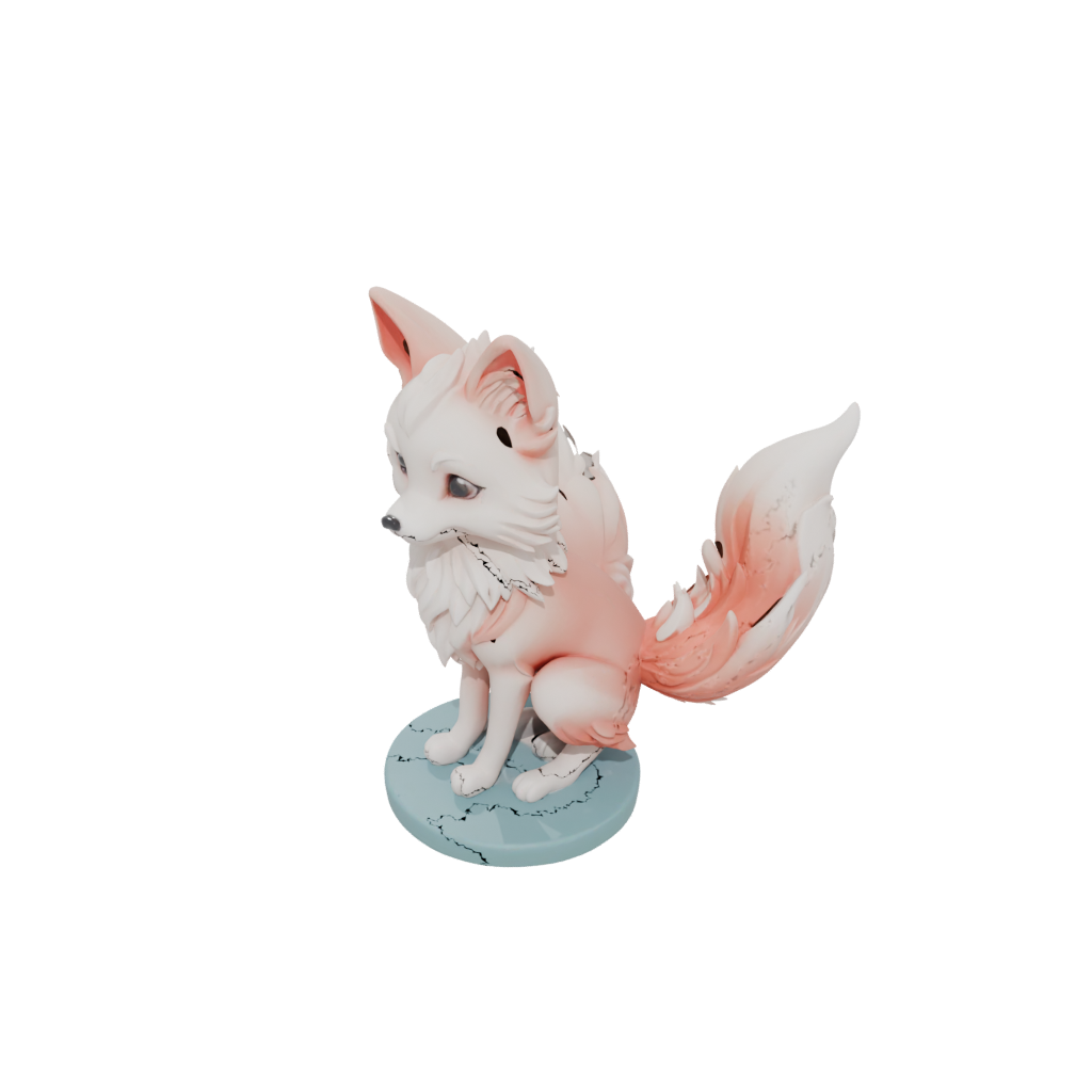 Pastel Chibi Kitsune Nine-Tail Fox