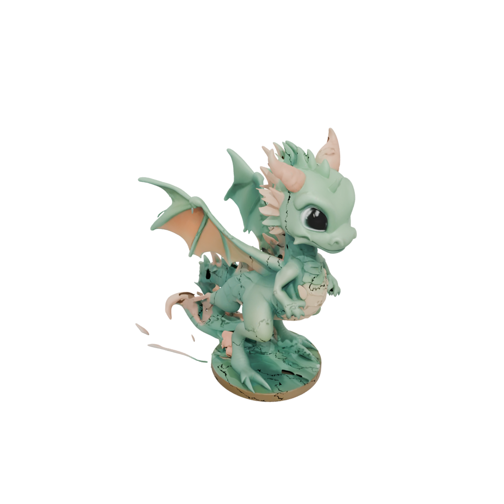 Pastel Chibi Swamp Dragon