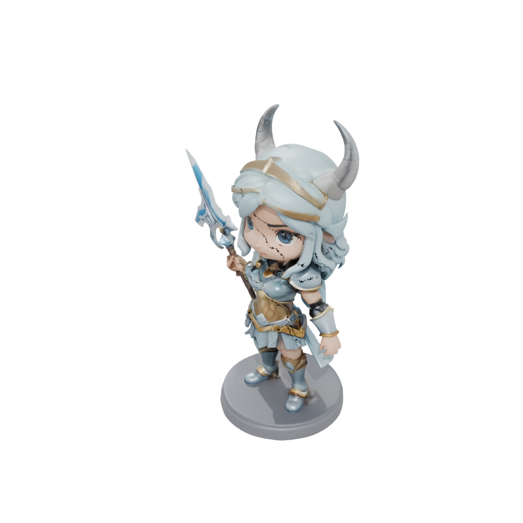 Pastel Chibi Valkyrie Warrior Figure