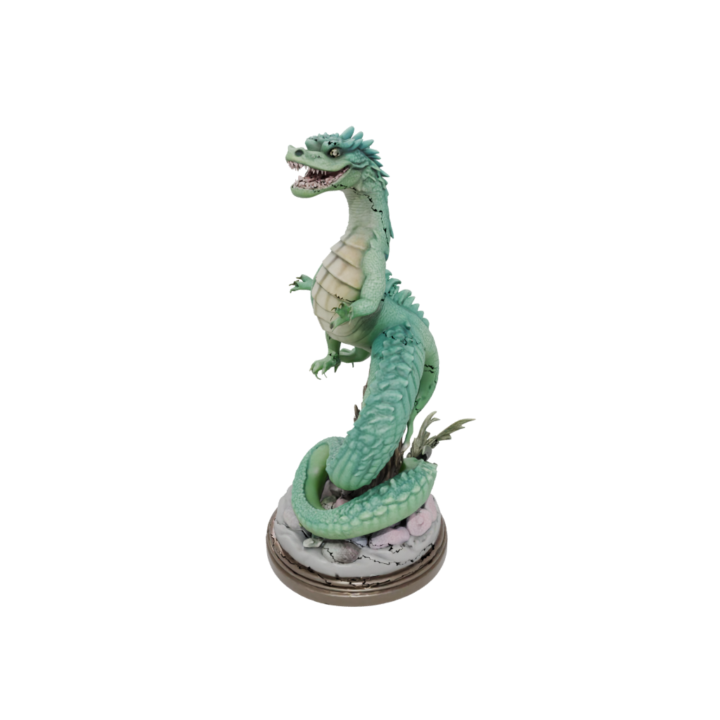 Pastel Scene Basilisk Serpent