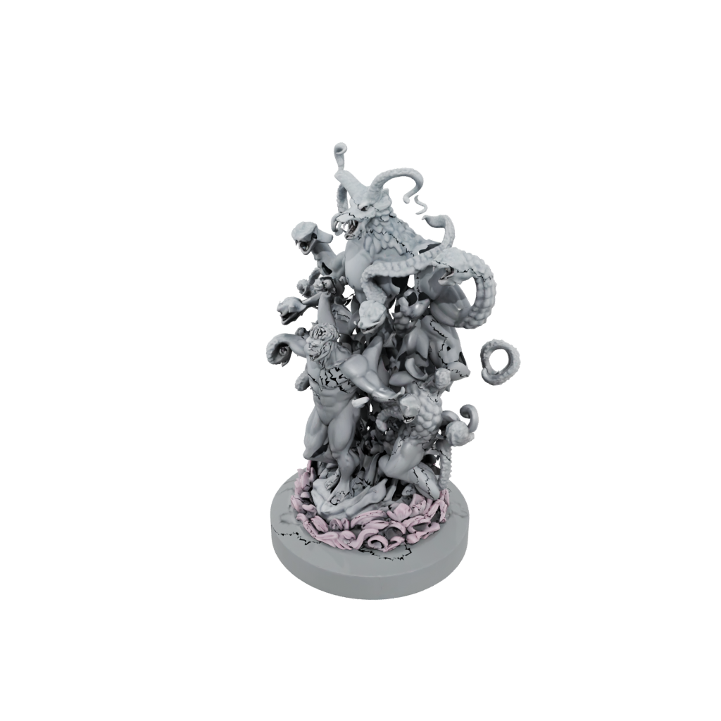 Pastel Scene Hydra Multi-Headed