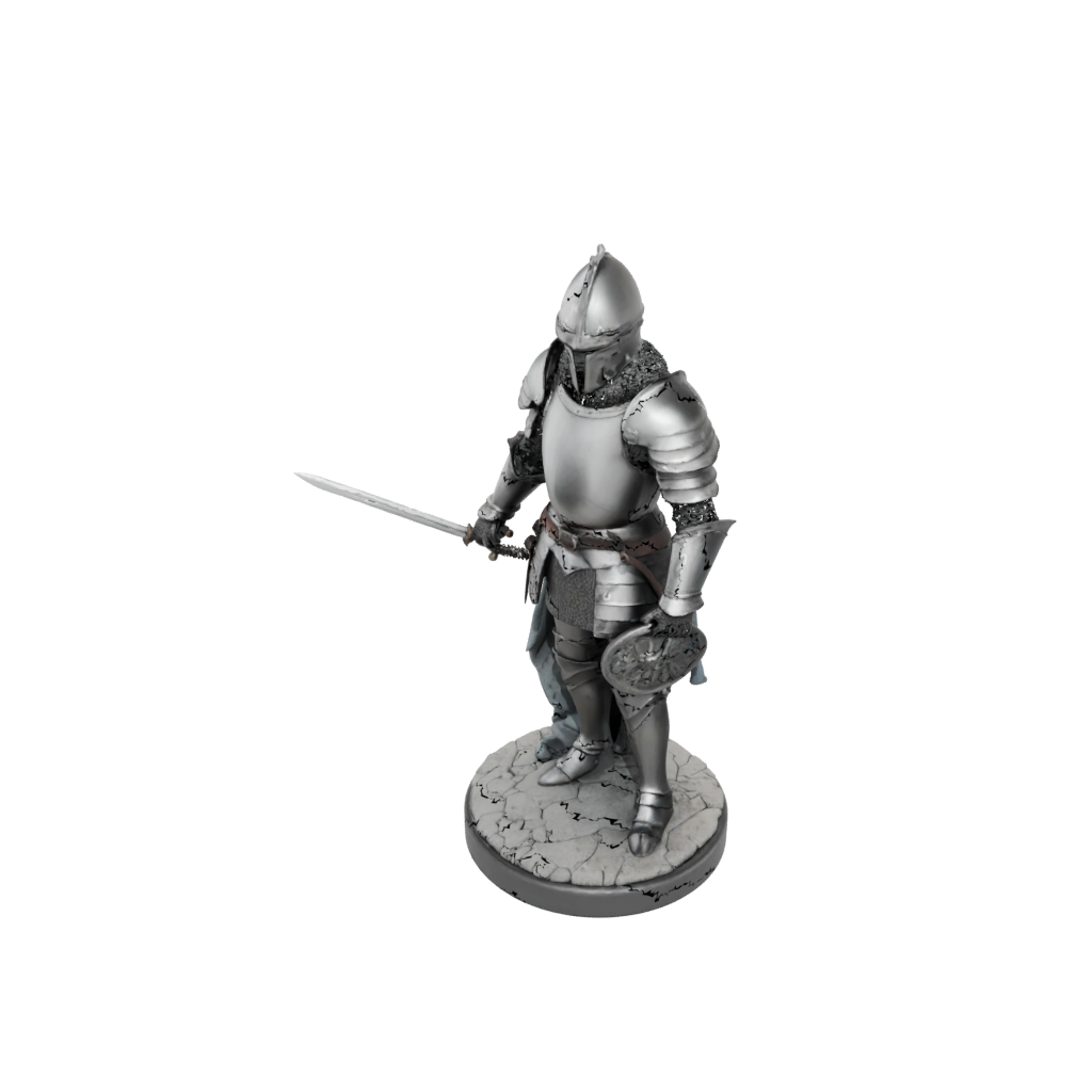 Pastel Scene Medieval Knight Statue