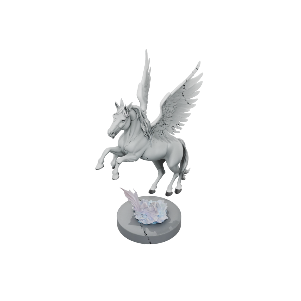 Pastel Scene Pegasus Rearing