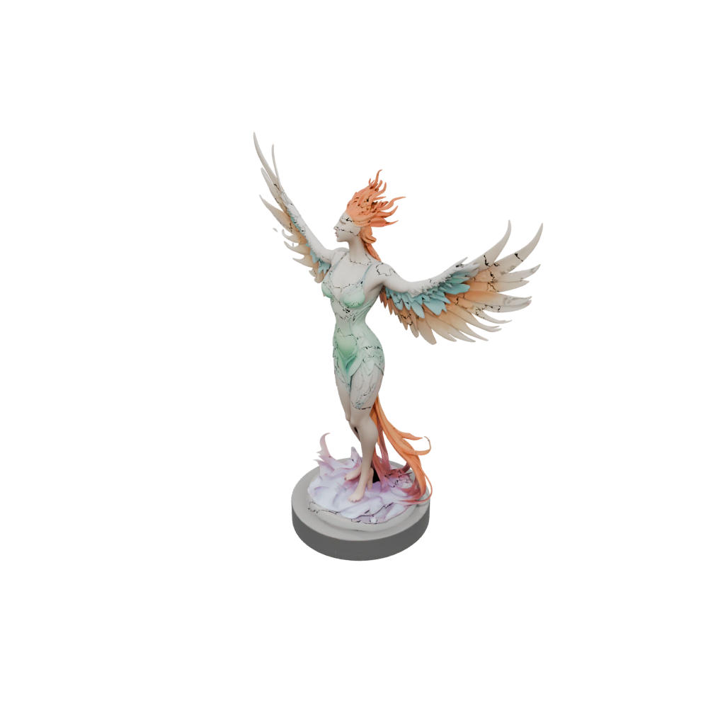 Pastel Scene Phoenix Rising Sculpture