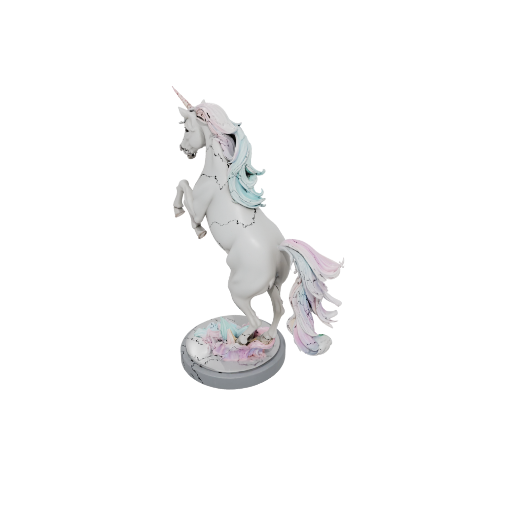 Pastel Scene Unicorn Rearing Figure