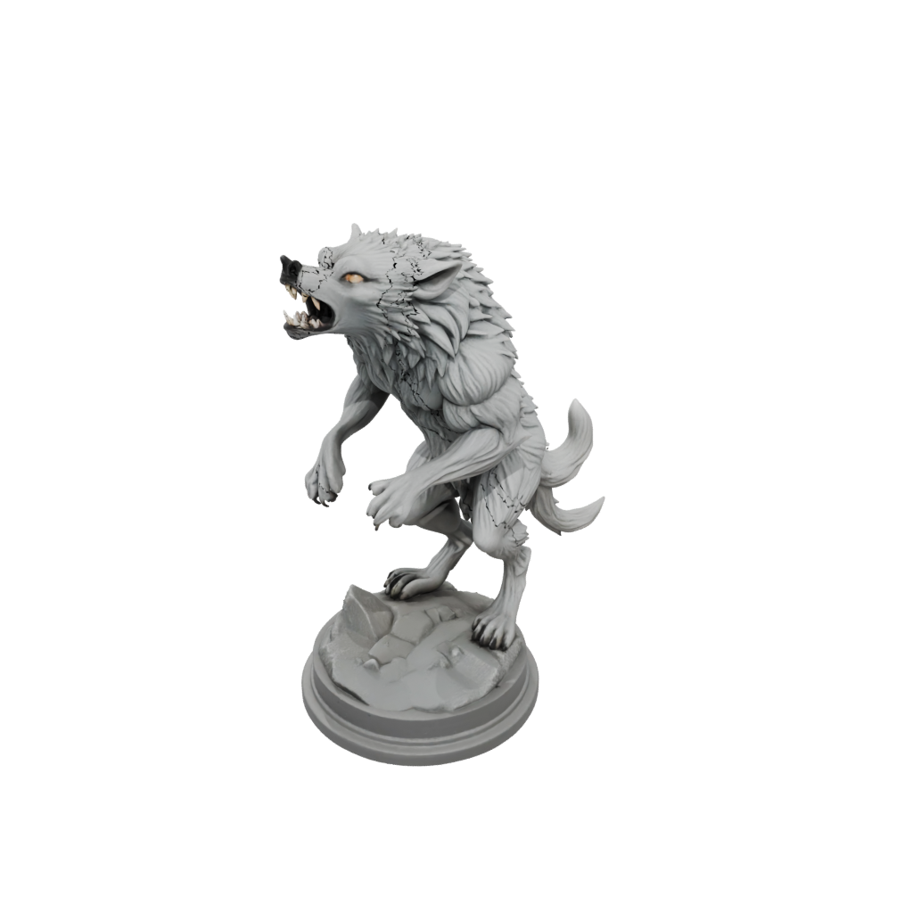 Pastel Scene Werewolf Mid-Howl