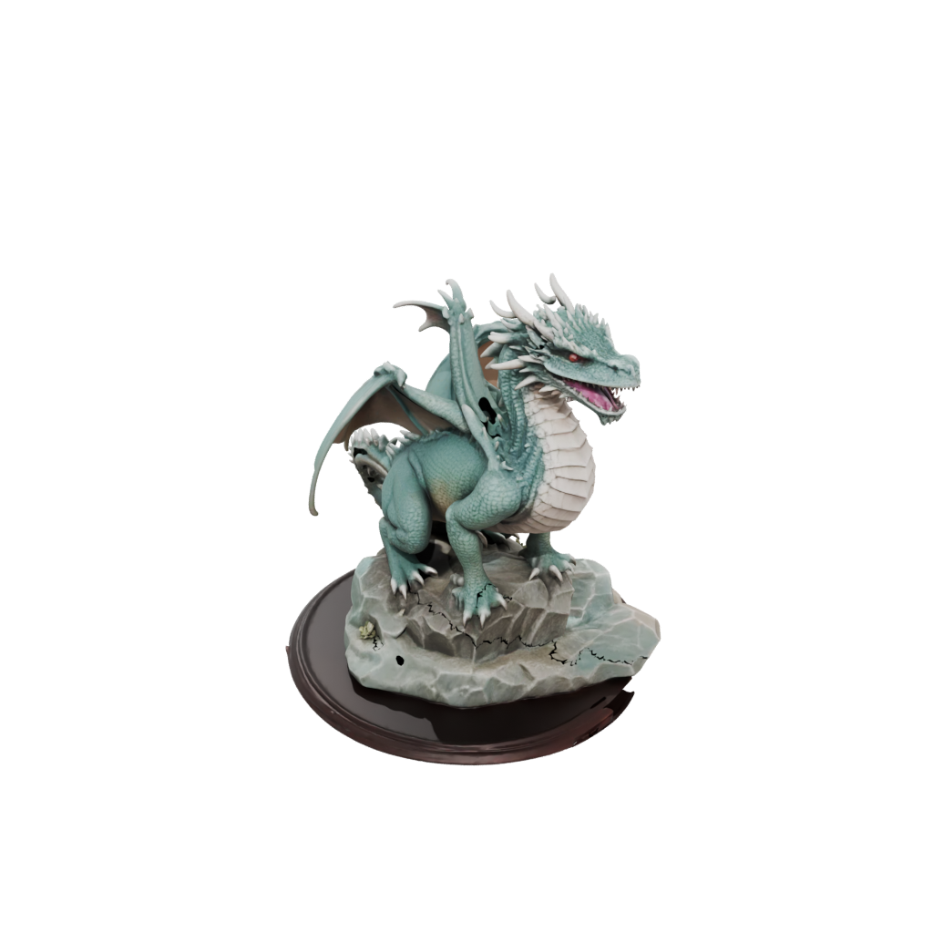 Pastel Ancient Dragon Perched On Rocks